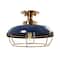 Hello Honey® 13" Wide Caged Dome Metal Semi-Flush Mount Ceiling Light